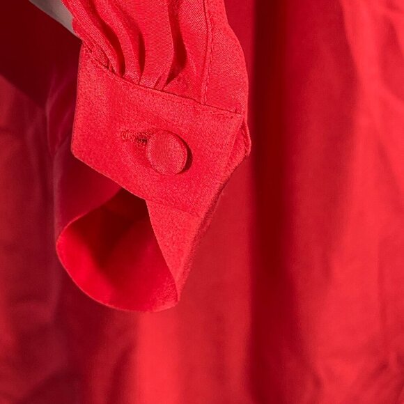 Madewell 100% Silk Popover Top Red V-Neck Memory Blouse XS Extra Small - Picture 5 of 8
